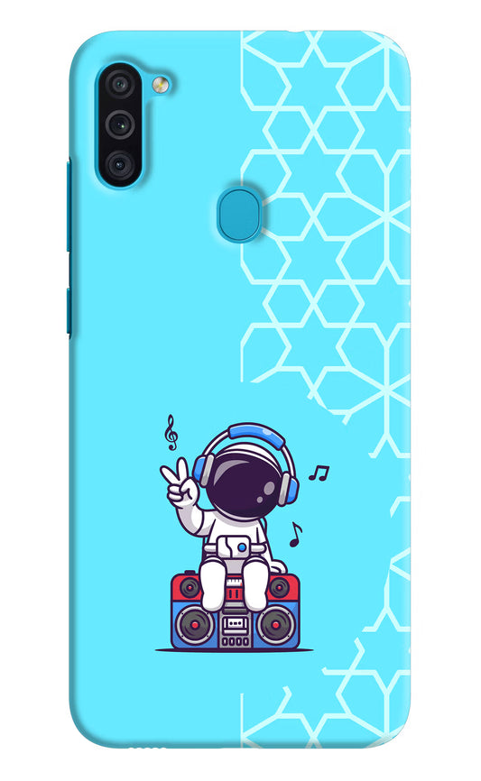 Cute Astronaut Chilling Samsung M11 Hard Case Back Cover by Casekaro