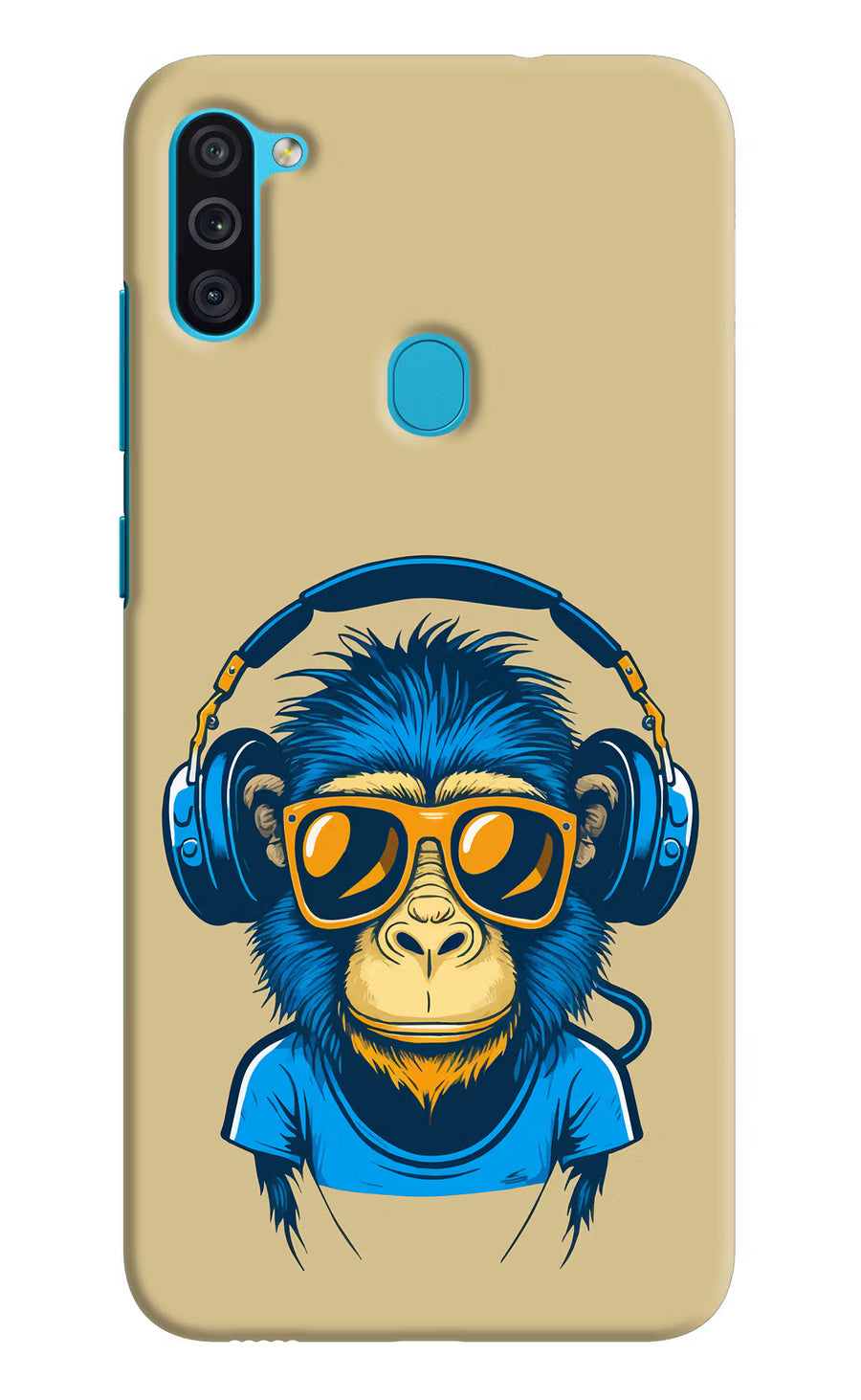 Monkey Headphone Samsung M11 Back Cover, Hard case