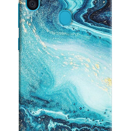 Blue Glitter Marble Samsung M11 Hard Case Back Cover by Casekaro