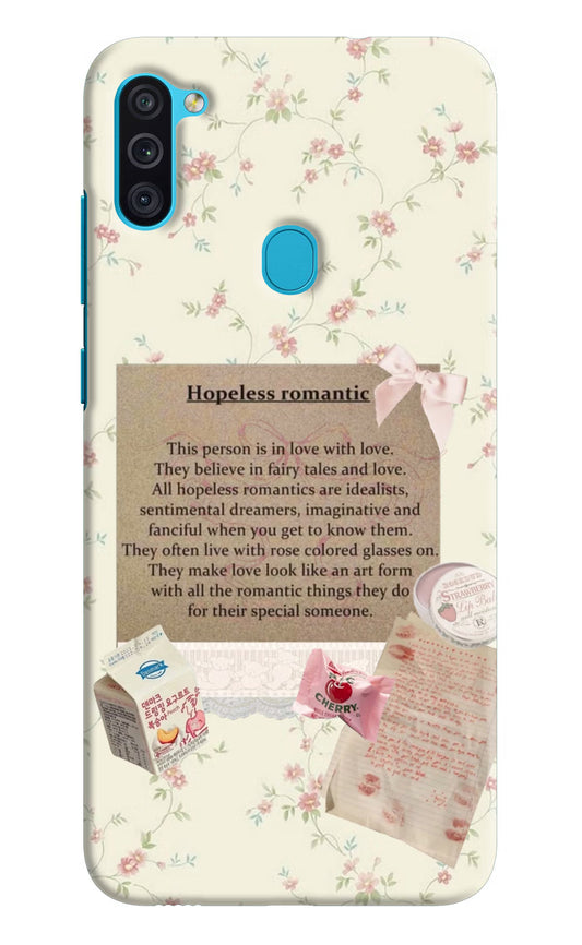 Hopeless Romantic Samsung M11 Hard Case Back Cover by Casekaro