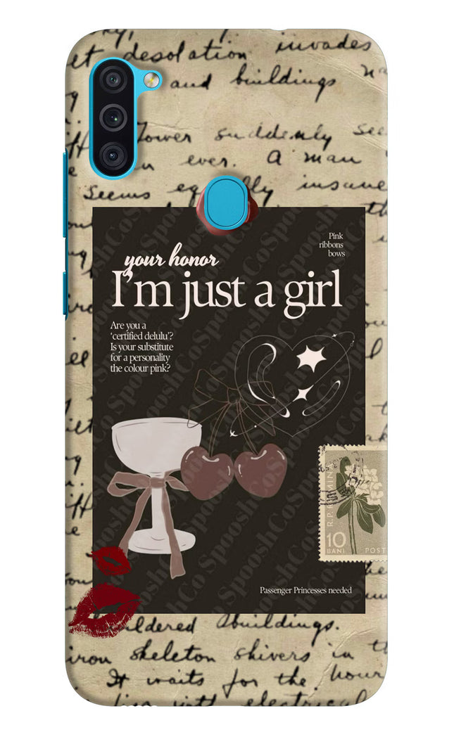 I am just a girl Samsung M11 Hard Case Back Cover by Casekaro