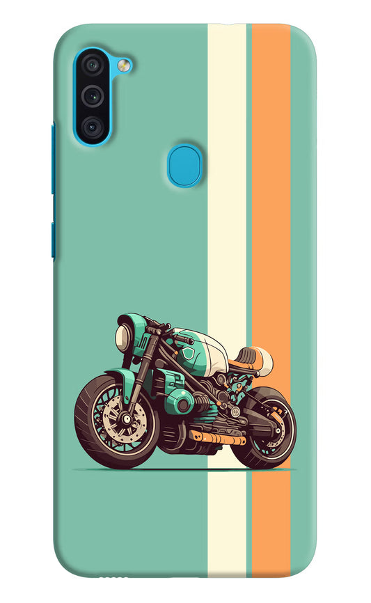 Striped Moto Drift Samsung M11 Hard Case Back Cover by Casekaro