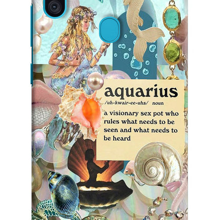 Aquarius Zodiac Samsung M11 Hard Case Back Cover by Casekaro
