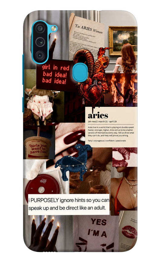 Zodiac Aries Samsung M11 Hard Case Back Cover by Casekaro