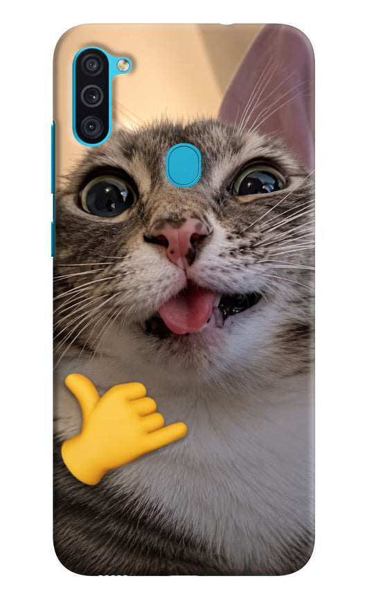 Silly Cat Call Samsung M11 Hard Case Back Cover by Casekaro
