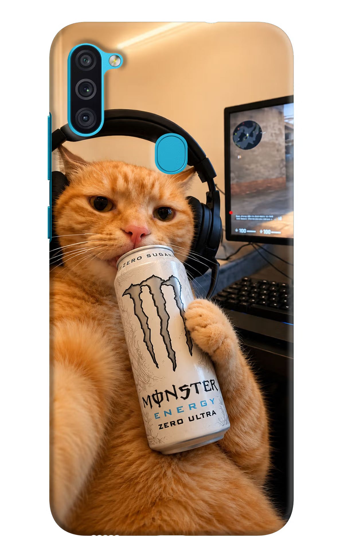 Gamer Cat Energy Samsung M11 Back Cover