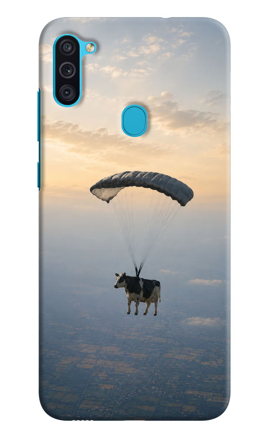 Skydiving Cow Samsung M11 Back Cover, Hard case