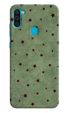 Green Stars Samsung M11 Hard Case Back Cover by Casekaro
