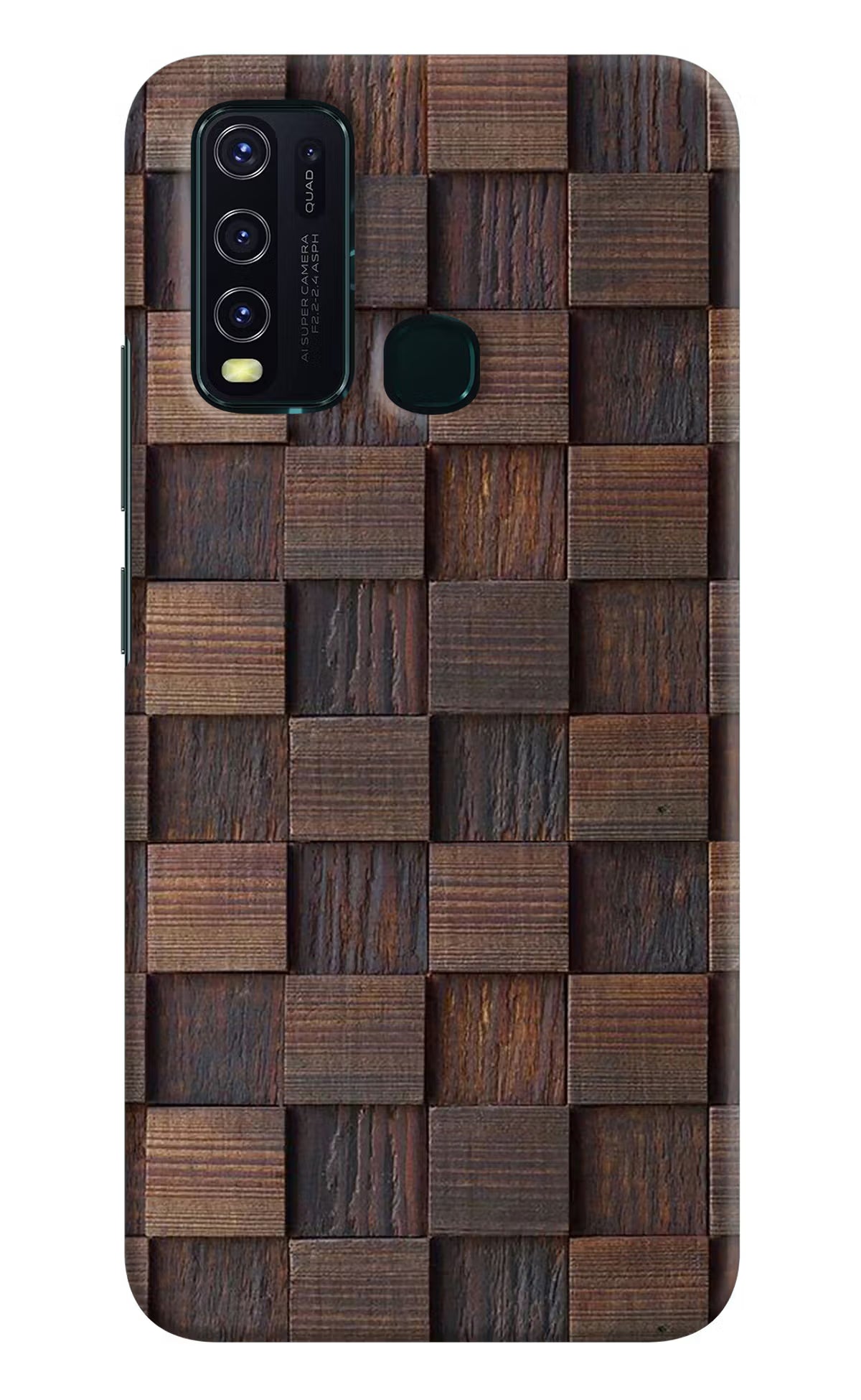Wooden Cube Design Vivo Y30/Y50 Hard Case Back Cover by Casekaro
