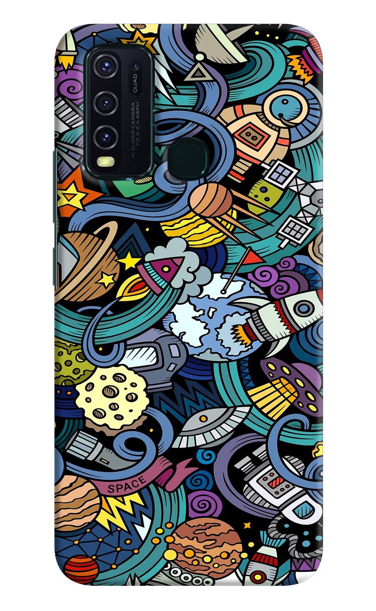Space Abstract Vivo Y30/Y50 Hard Case Back Cover by Casekaro