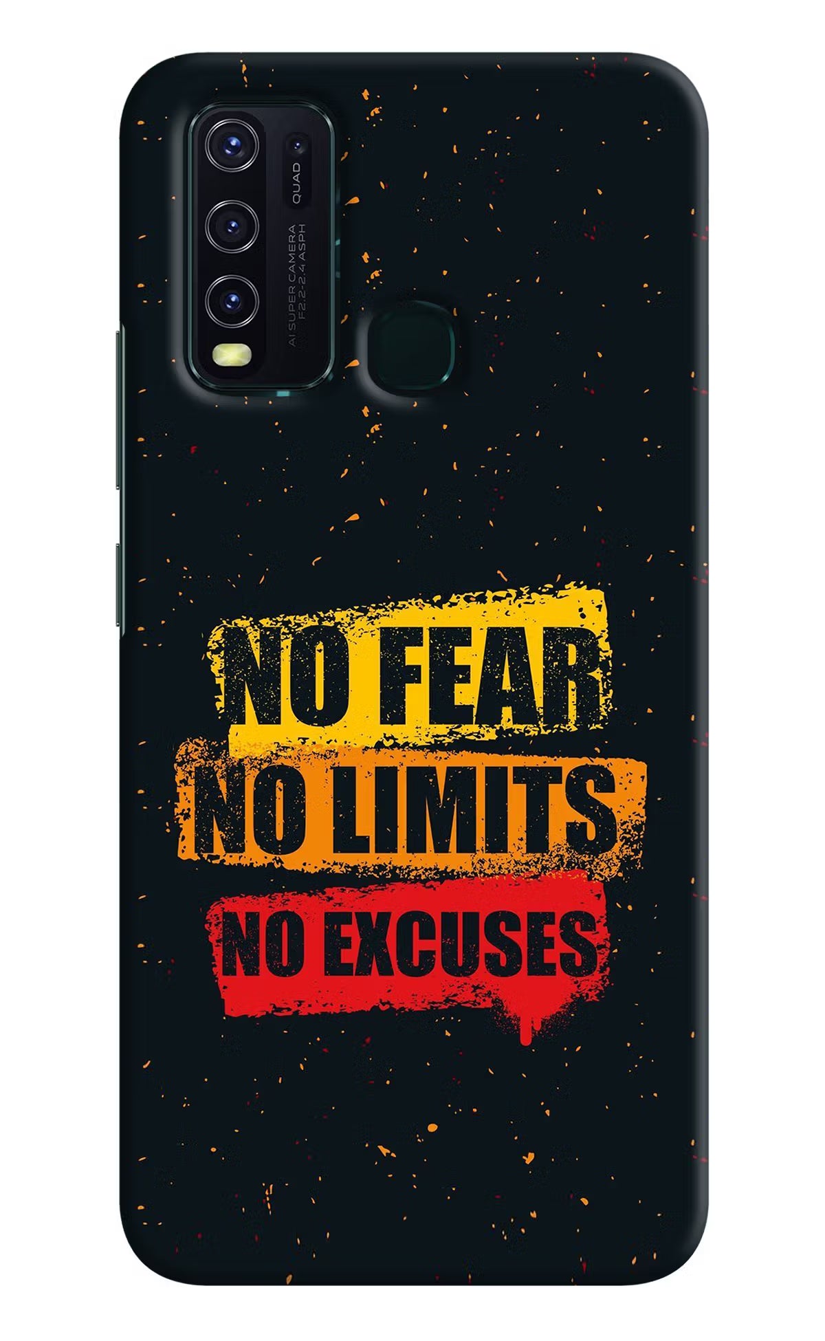 No Fear No Limits No Excuse Vivo Y30/Y50 Hard Case Back Cover by Casekaro