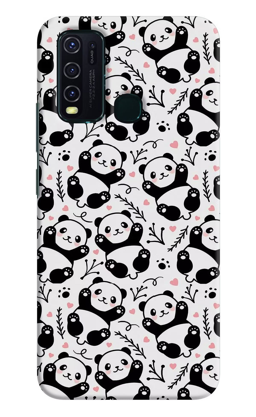 Cute Panda Vivo Y30/Y50 Back Cover, Hard case
