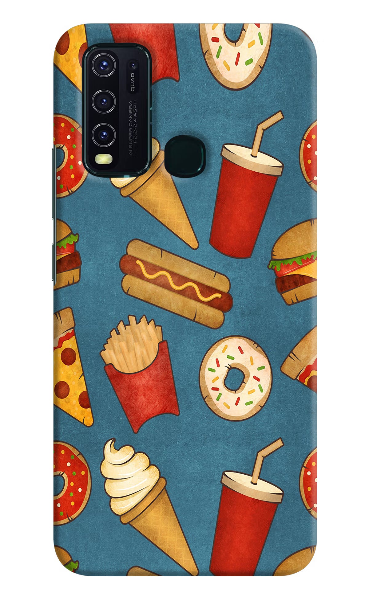Foodie Vivo Y30/Y50 Hard Case Back Cover by Casekaro