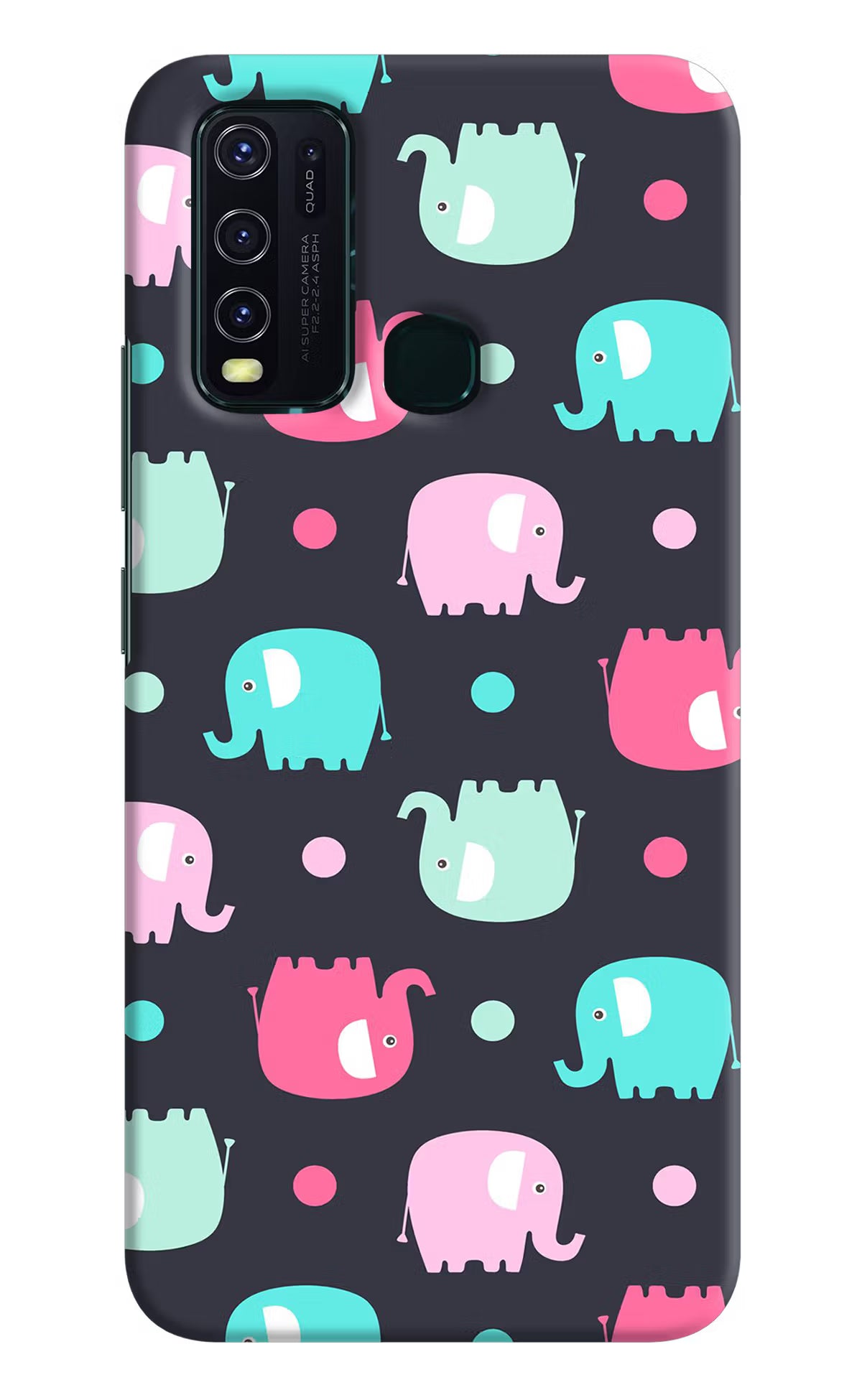 Elephants Vivo Y30/Y50 Hard Case Back Cover by Casekaro