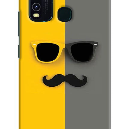 Sunglasses with Mustache Vivo Y30/Y50 Hard Case Back Cover by Casekaro