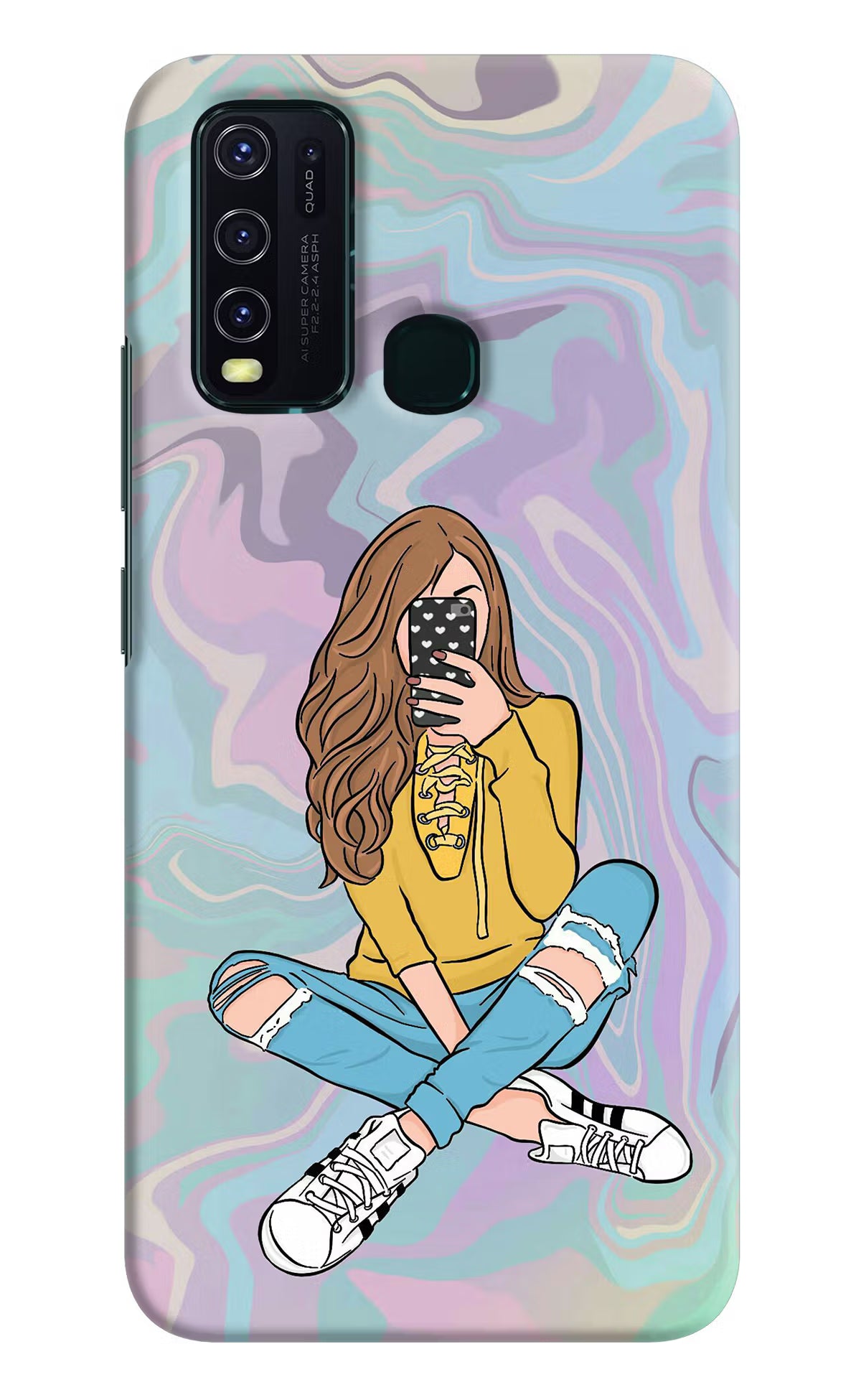 Selfie Girl Vivo Y30/Y50 Hard Case Back Cover by Casekaro