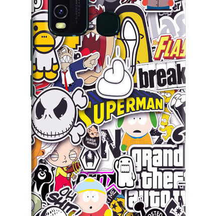Sticker Bomb Vivo Y30/Y50 Hard Case Back Cover by Casekaro