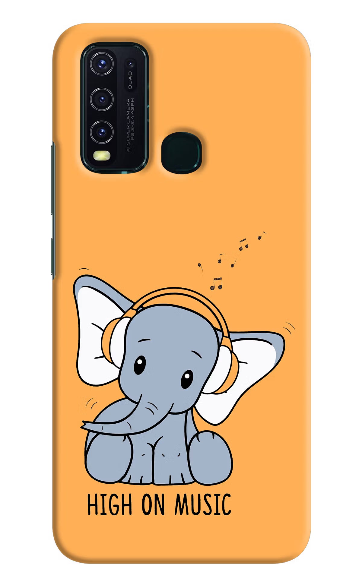 High On Music Vivo Y30/Y50 Hard Case Back Cover by Casekaro