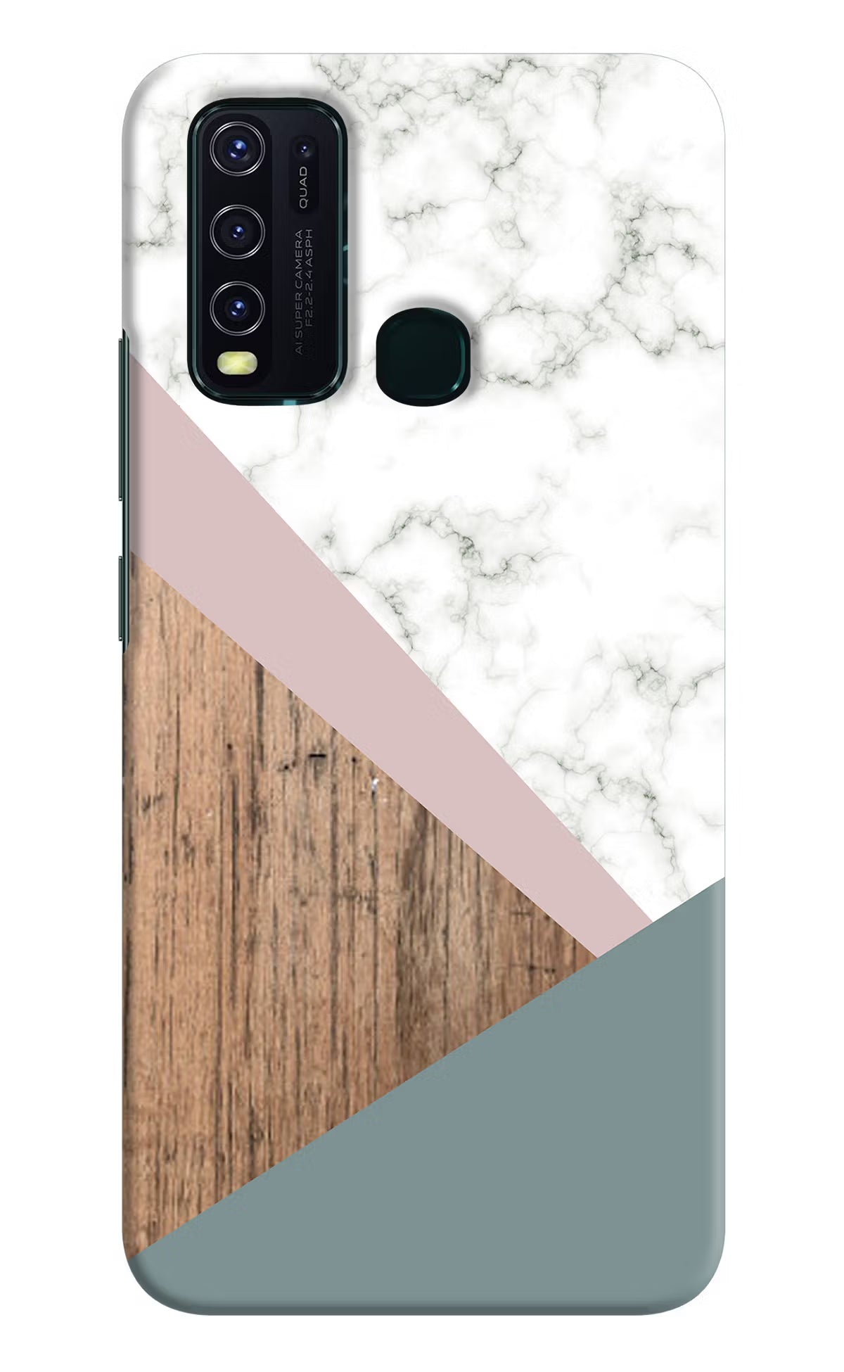 Marble wood Abstract Vivo Y30/Y50 Hard Case Back Cover by Casekaro