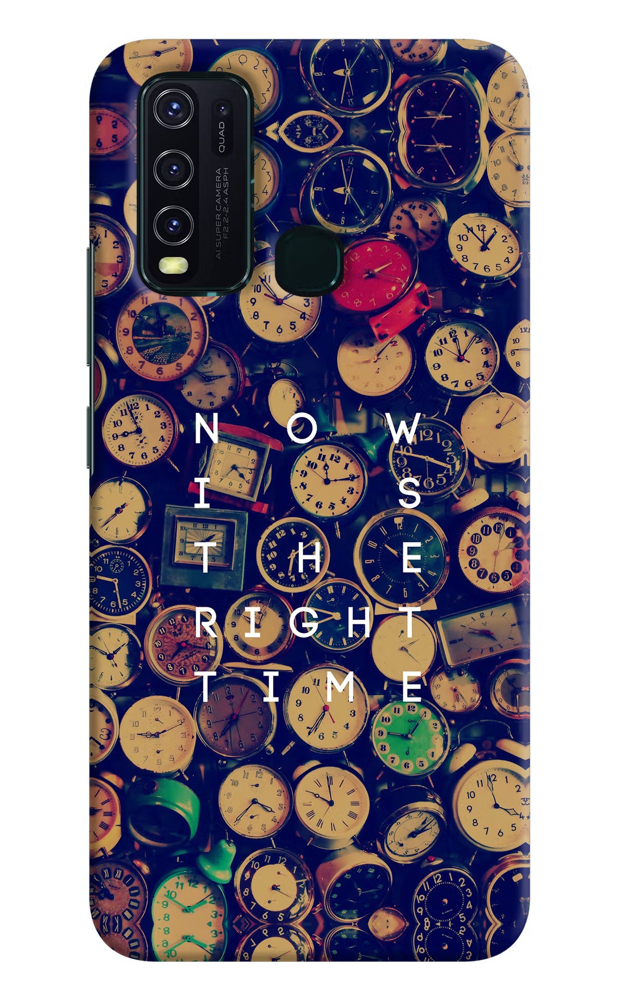 Now is the Right Time Quote Vivo Y30/Y50 Hard Case Back Cover by Casekaro