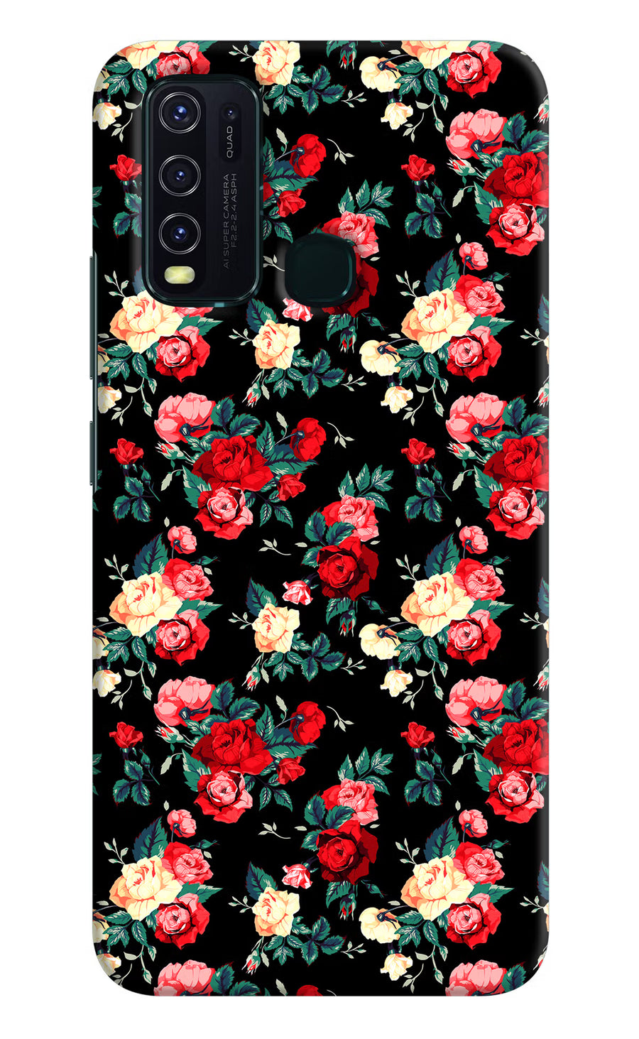Rose Pattern Vivo Y30/Y50 Back Cover, Hard case