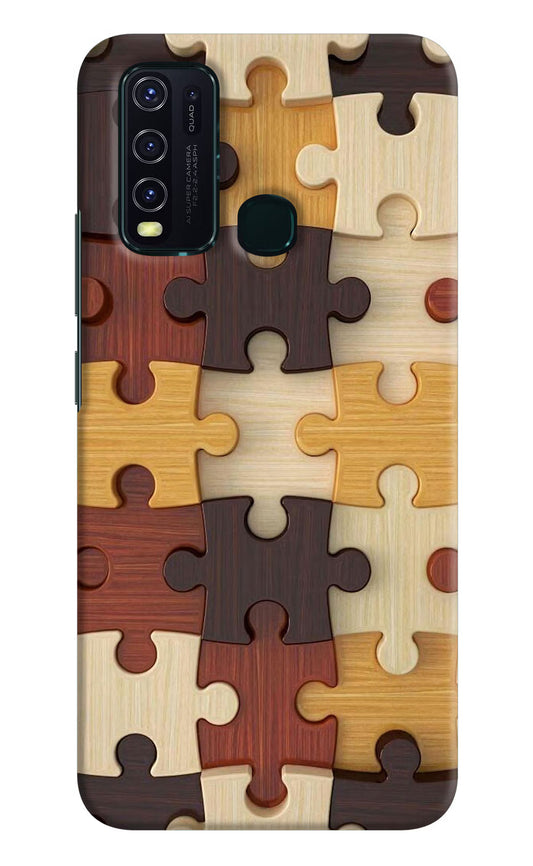 Wooden Puzzle Vivo Y30/Y50 Hard Case Back Cover by Casekaro