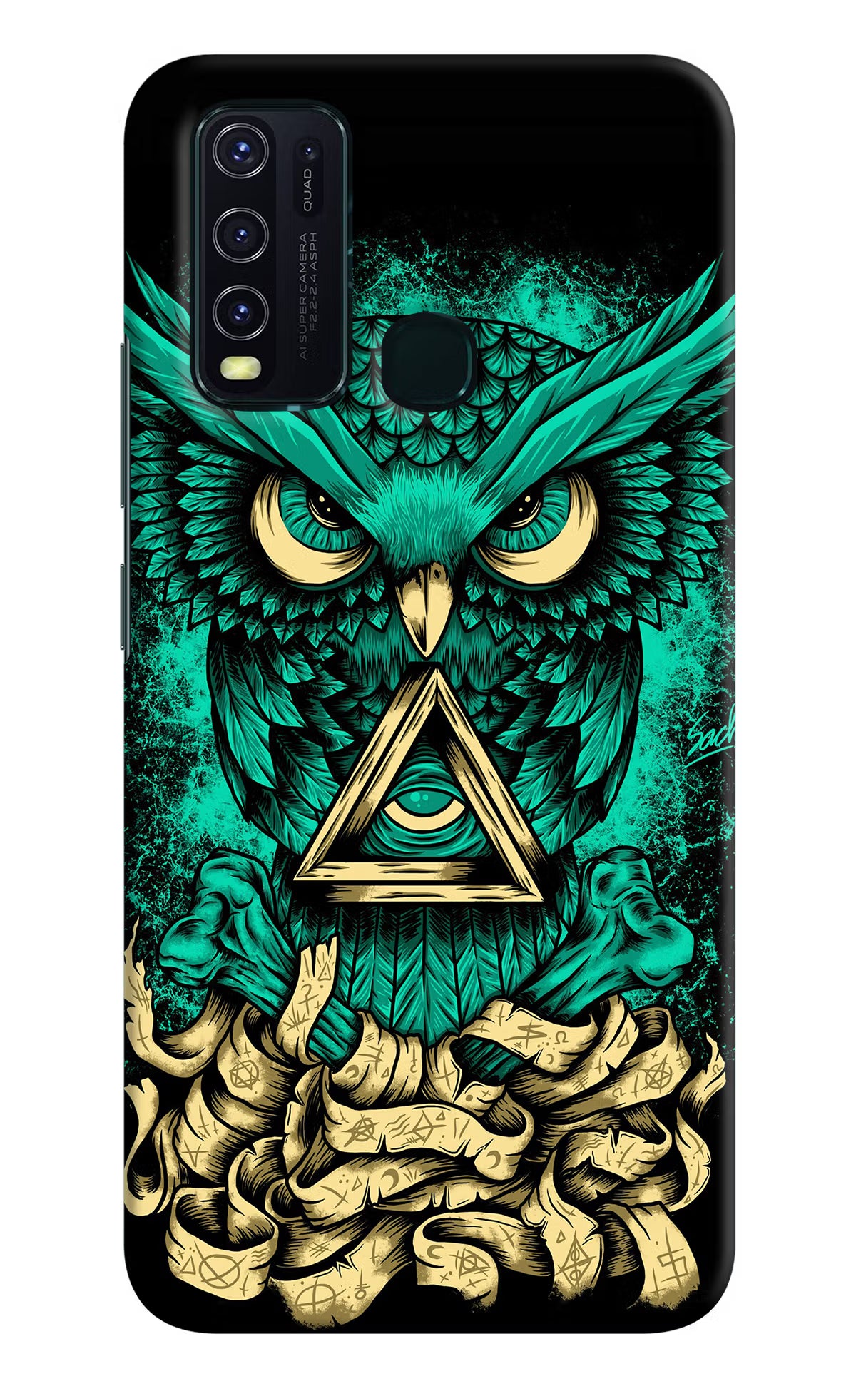 Green Owl Vivo Y30/Y50 Hard Case Back Cover by Casekaro