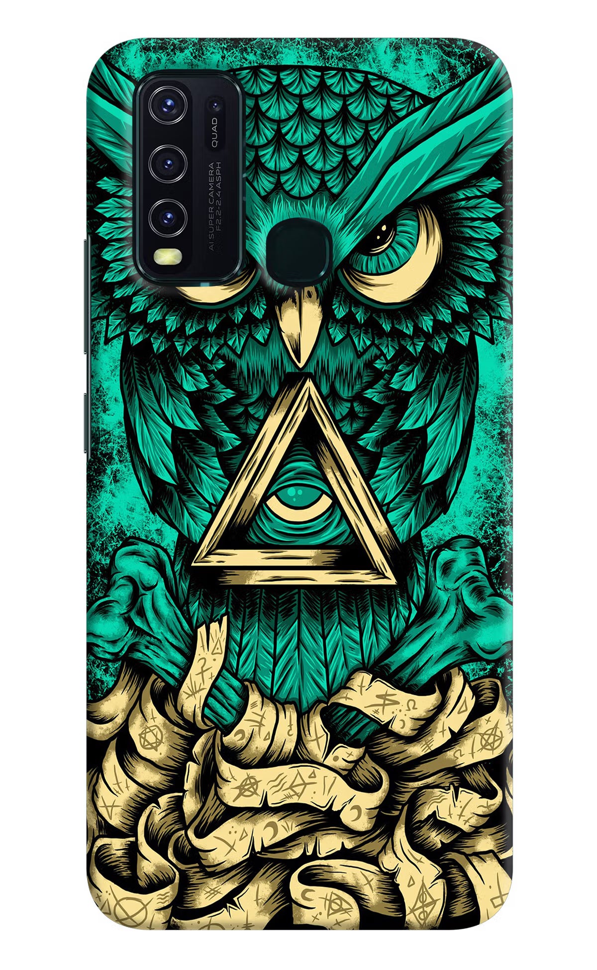 Green Owl Vivo Y30/Y50 Hard Case Back Cover by Casekaro