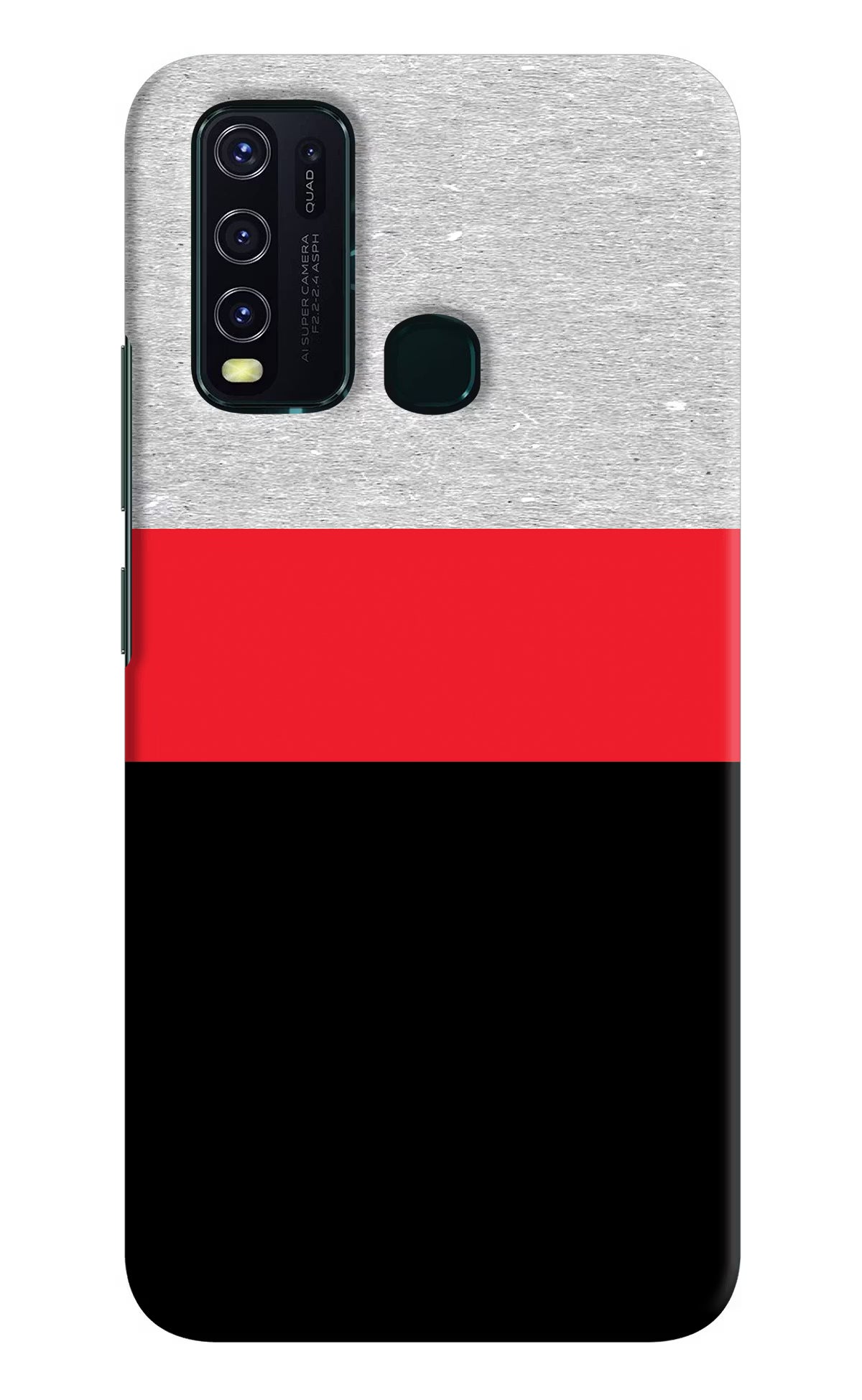 Tri Color Pattern Vivo Y30/Y50 Hard Case Back Cover by Casekaro