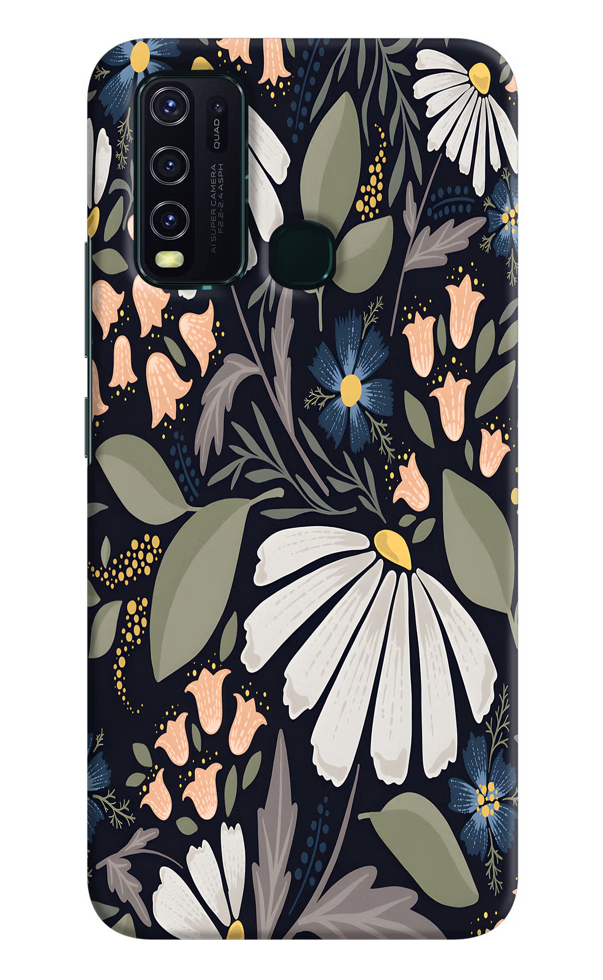 Flowers Art Vivo Y30/Y50 Hard Case Back Cover by Casekaro