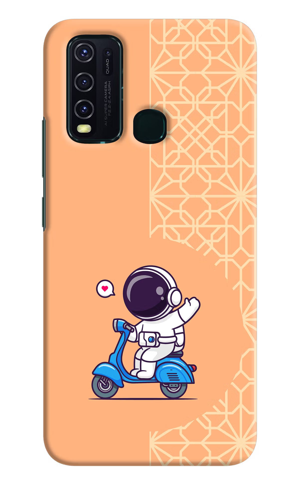 Cute Astronaut Riding Vivo Y30/Y50 Hard Case Back Cover by Casekaro