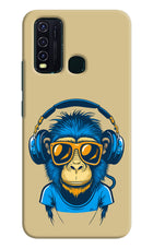 Monkey Headphone Vivo Y30/Y50 Hard Case Back Cover by Casekaro