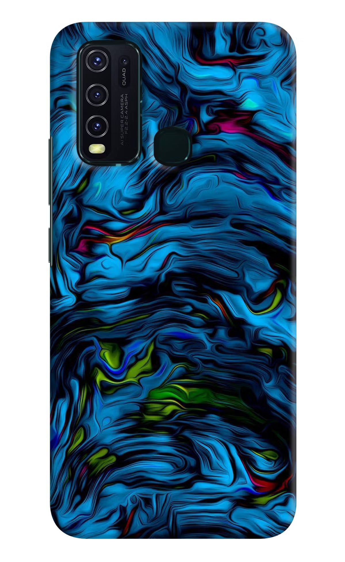 Dark Blue Abstract Vivo Y30/Y50 Hard Case Back Cover by Casekaro