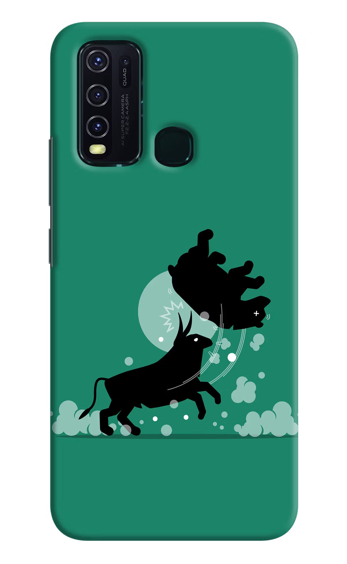 Bull Conqueror Vivo Y30/Y50 Hard Case Back Cover by Casekaro