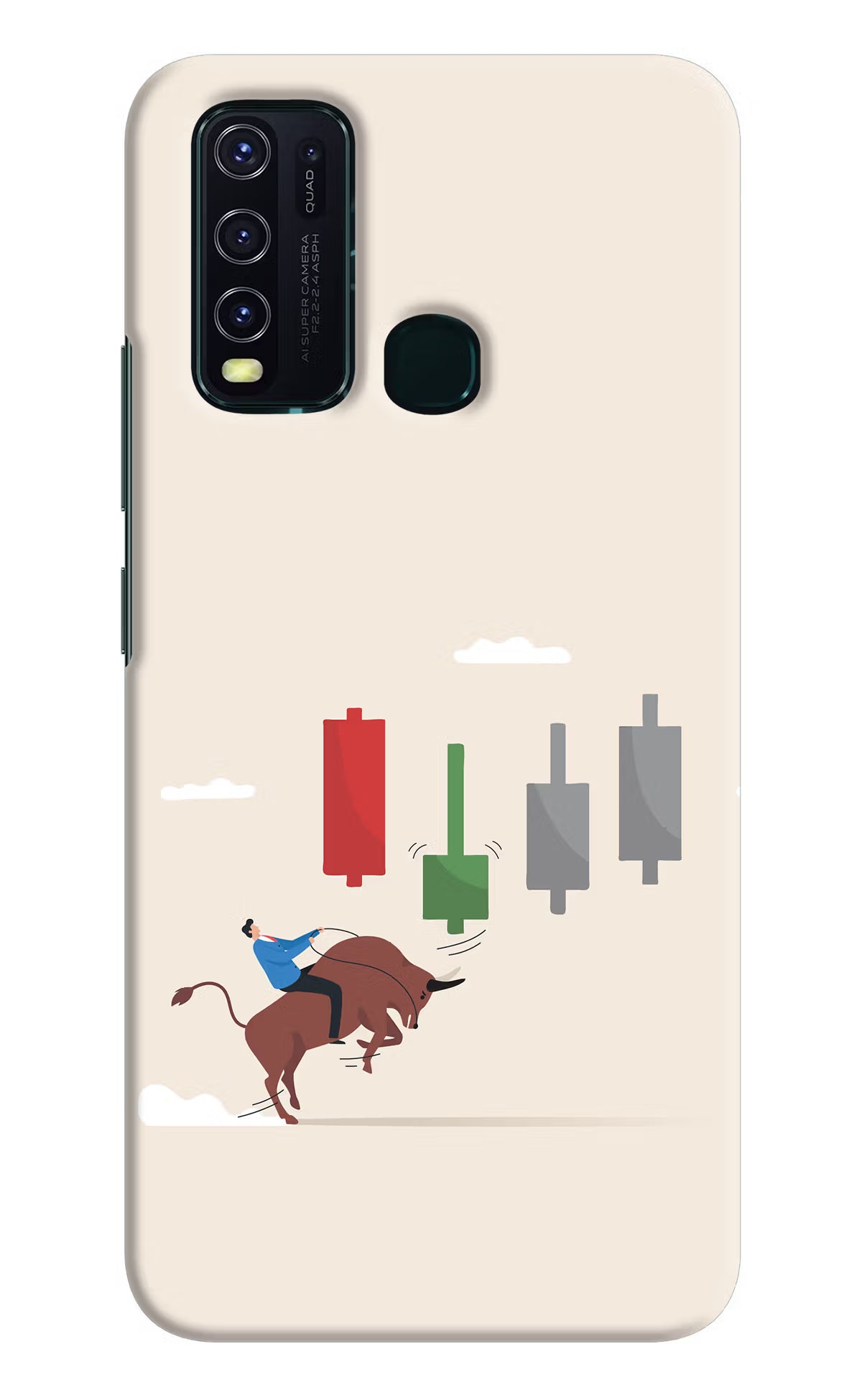 Bull Trading Momentum Vivo Y30/Y50 Hard Case Back Cover by Casekaro
