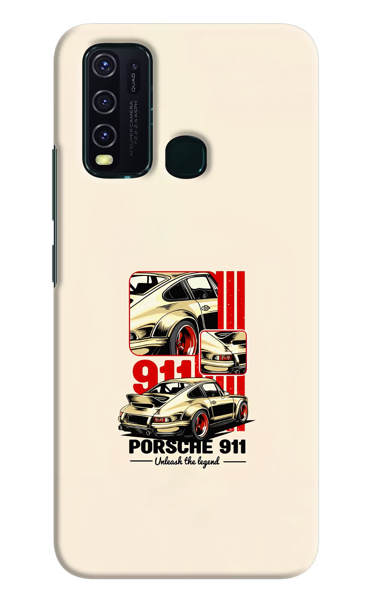 Classic Porsche 911 Vivo Y30/Y50 Hard Case Back Cover by Casekaro