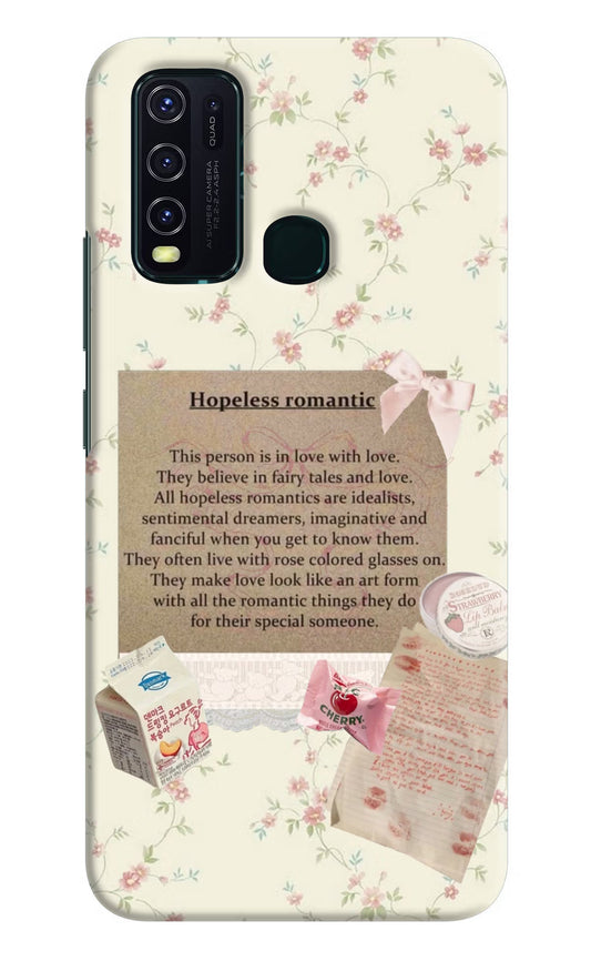 Hopeless Romantic Vivo Y30/Y50 Hard Case Back Cover by Casekaro