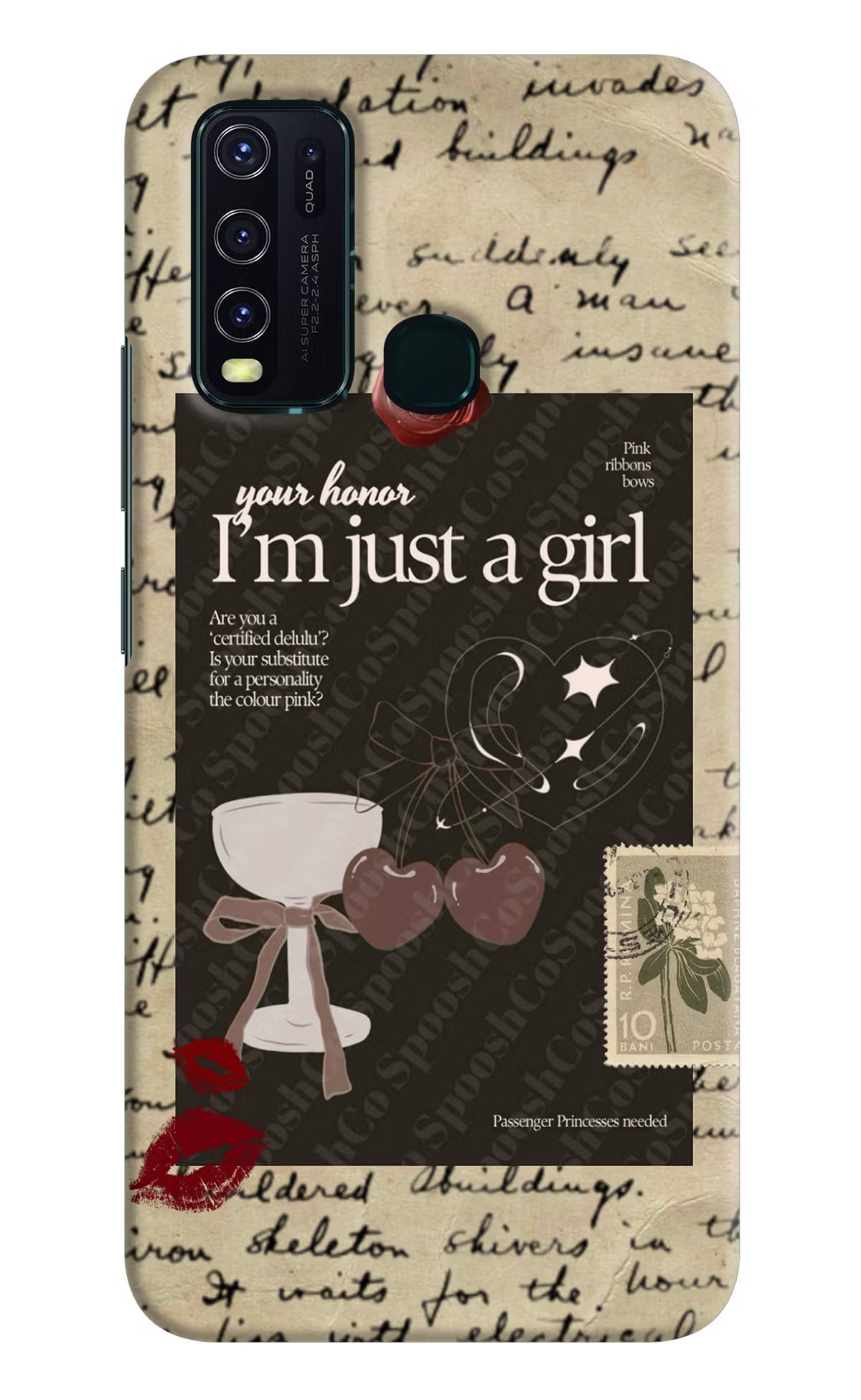 I am just a girl Vivo Y30/Y50 Hard Case Back Cover by Casekaro