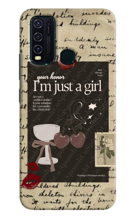 I am just a girl Vivo Y30/Y50 Hard Case Back Cover by Casekaro
