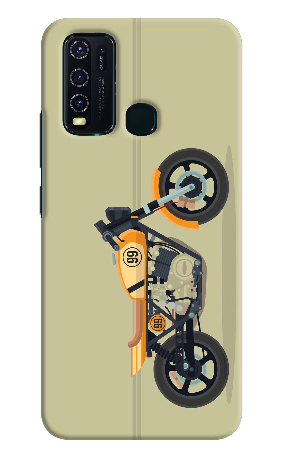 Vertical Speedster Vivo Y30/Y50 Hard Case Back Cover by Casekaro