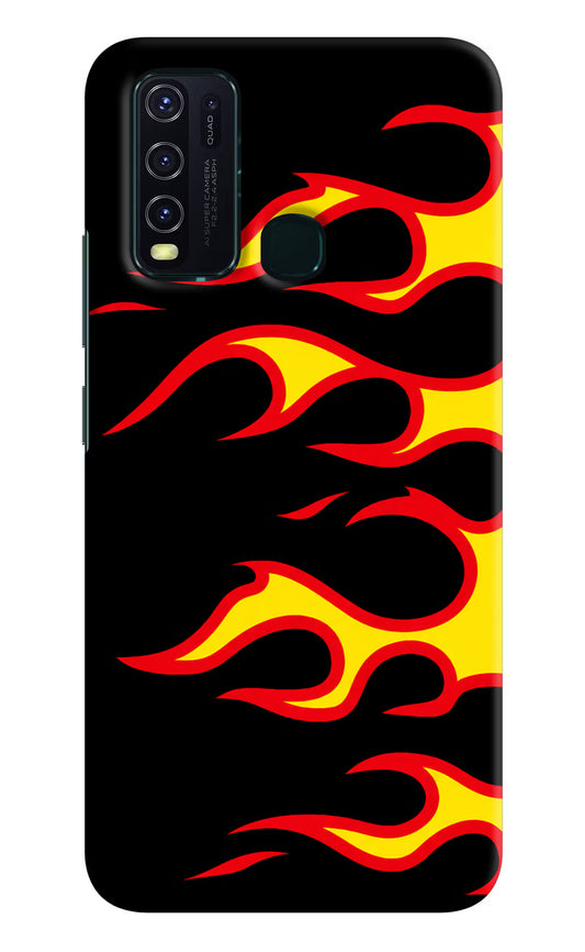 Side Sweep Flames Vivo Y30/Y50 Hard Case Back Cover by Casekaro