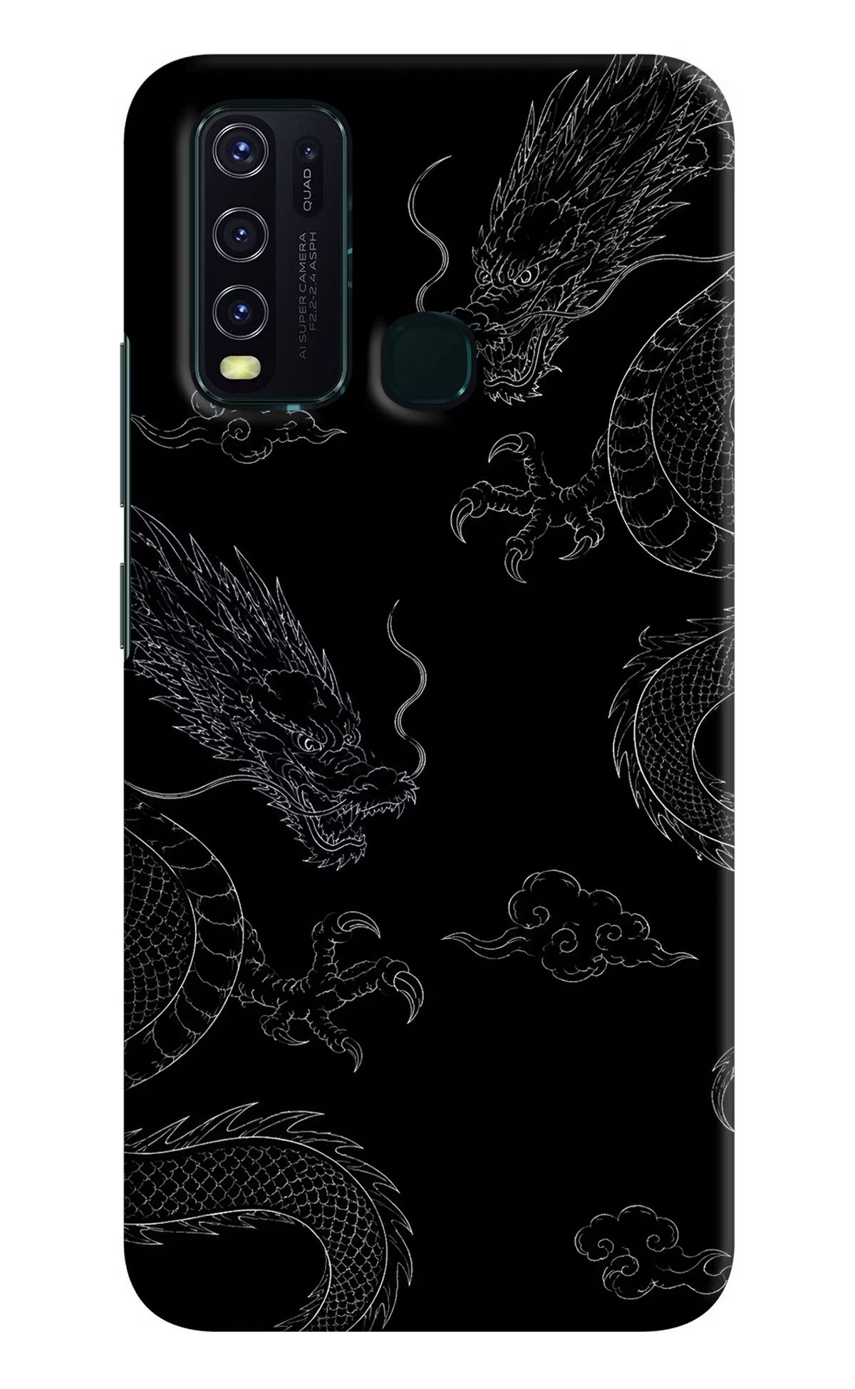 Twin Dragons Vivo Y30/Y50 Hard Case Back Cover by Casekaro