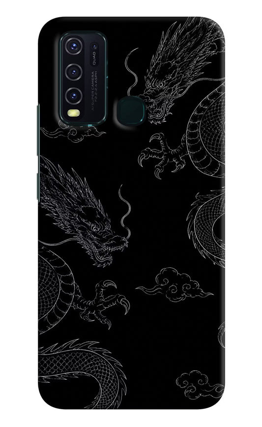 Twin Dragons Vivo Y30/Y50 Hard Case Back Cover by Casekaro