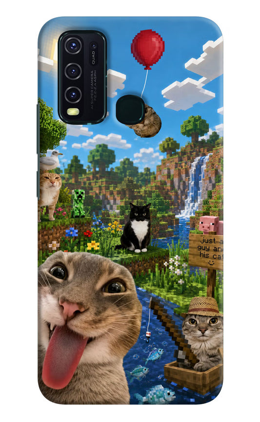 Minecraft Cat Chaos Vivo Y30/Y50 Hard Case Back Cover by Casekaro