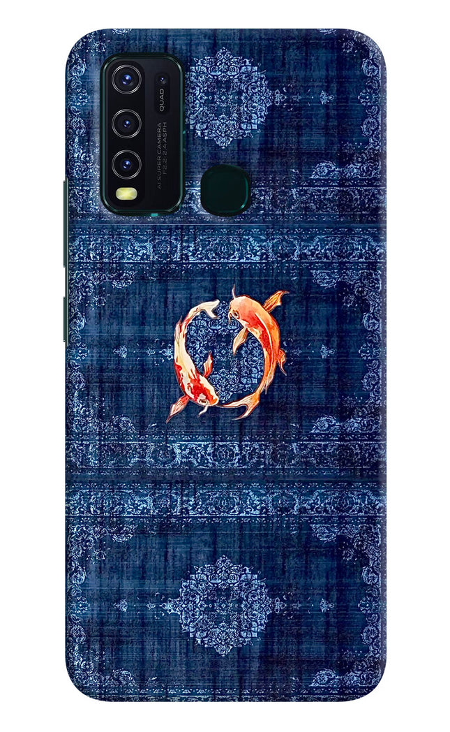 Koi Blue Vivo Y30/Y50 Hard Case Back Cover by Casekaro