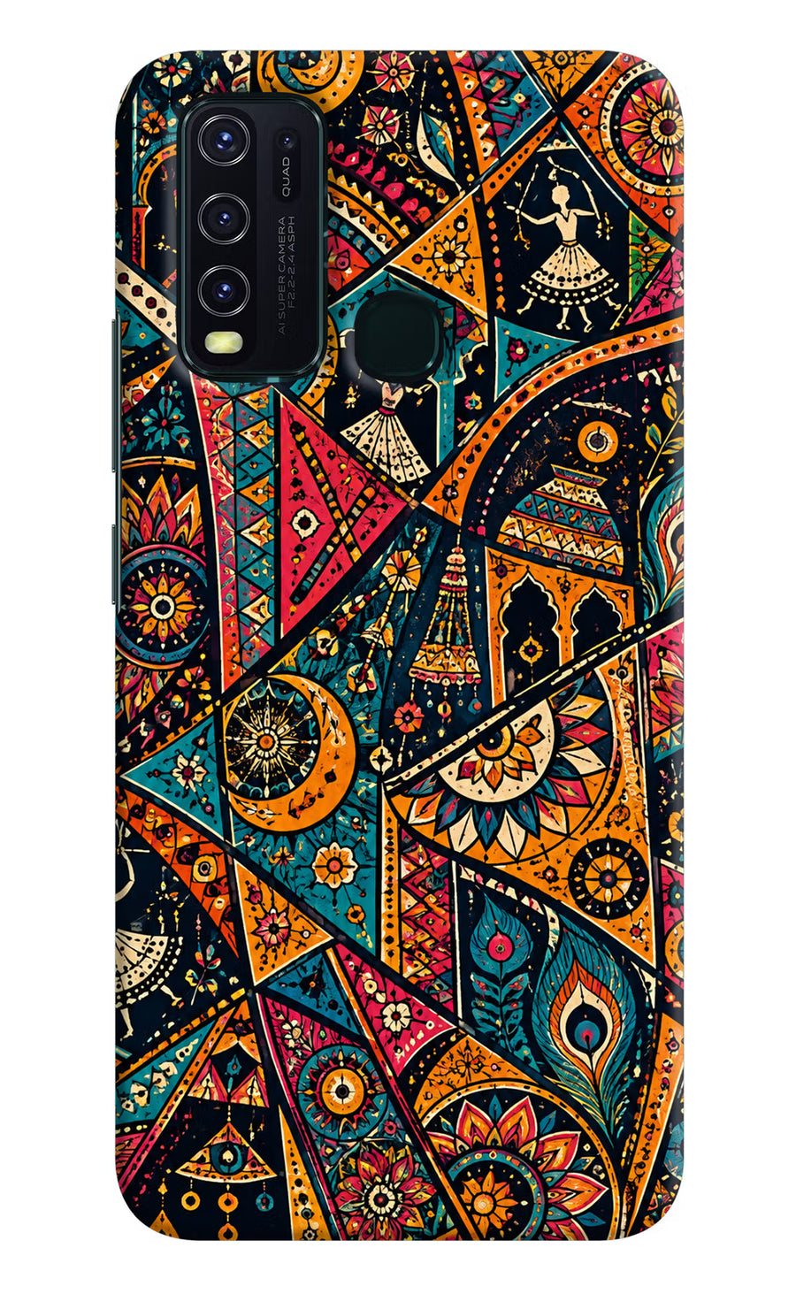 Folk Print Vivo Y30/Y50 Back Cover, Hard case