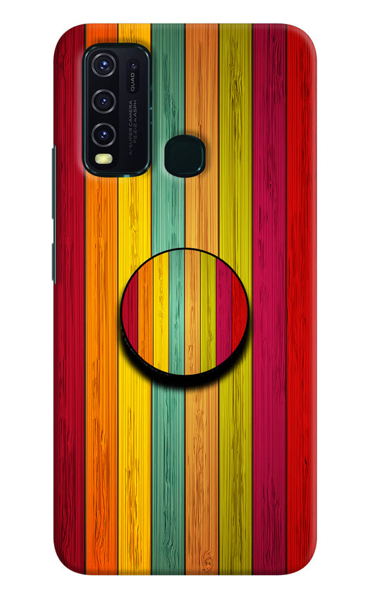 Multicolor Wooden Vivo Y30/Y50 Pop Case by Casekaro