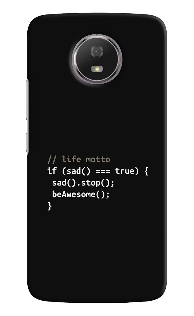 Life Motto Code Moto G5S Hard Case Back Cover by Casekaro