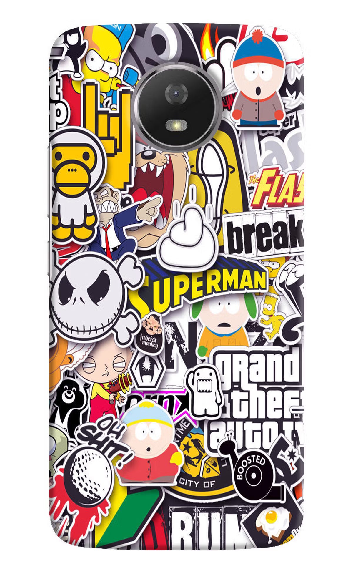 Sticker Bomb Moto G5S Hard Case Back Cover by Casekaro