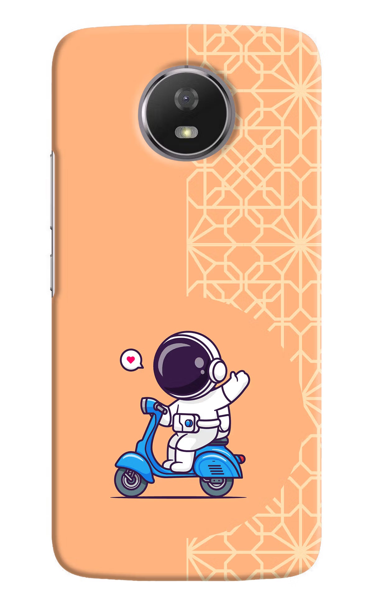 Cute Astronaut Riding Moto G5S Hard Case Back Cover by Casekaro